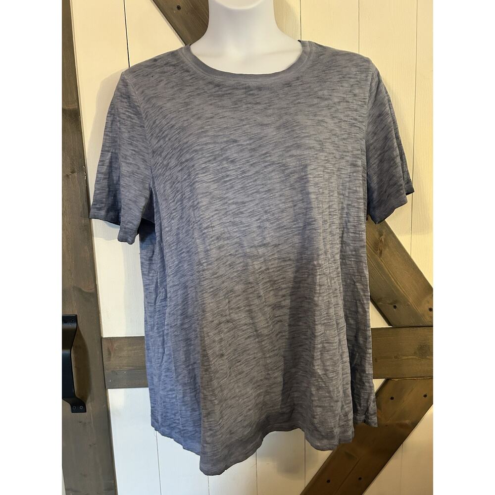 Lane Bryant Navy Gray Heathered Short Sleeve T-shirt Tunic 18/20 Cotton